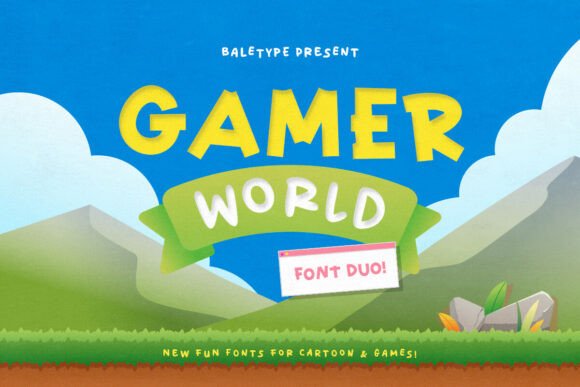 Gamer World Typeface: A Playful Font Duo for Handmade Product Branding